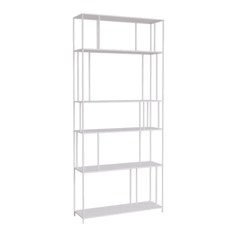 Moderne stijl Open Back boekenplank Verticale metalen boekenkast met planken