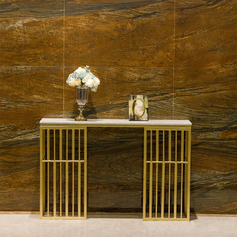 Glam Sofa Console Table Antique Finish Console Accent Table with Shelf