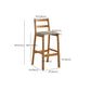 Contemporary Upholstered Armless Bar Stool with Solid Wood Base