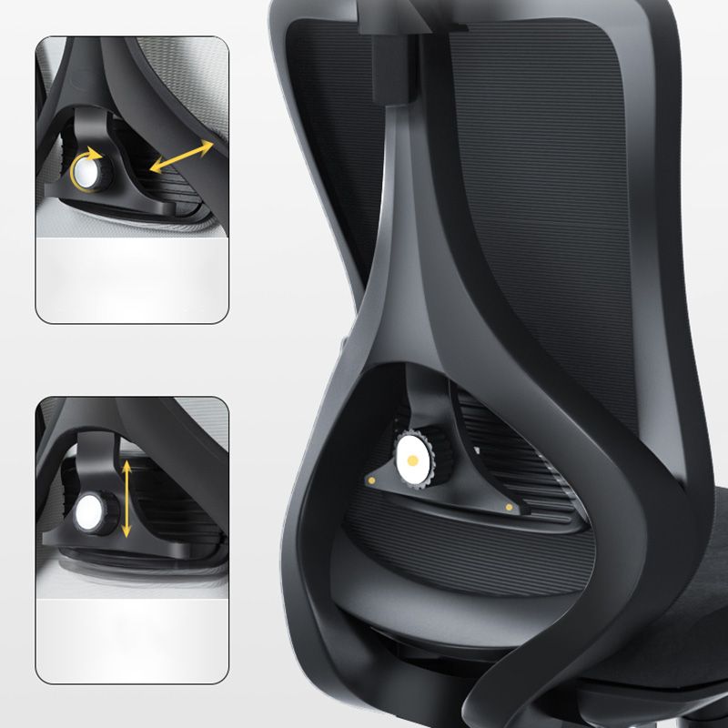 Black / Grey Mesh Office Chair Nylon Frame Rotatable Desk Chair with Wheels Clearhalo 'furn' 'furn_office_chair' 'Furniture' 'Office Chairs' 'Office Furniture' 'office_chair' 1200x1200_8f9b0bcf-cbc5-443f-9a21-6bb8112a8a12