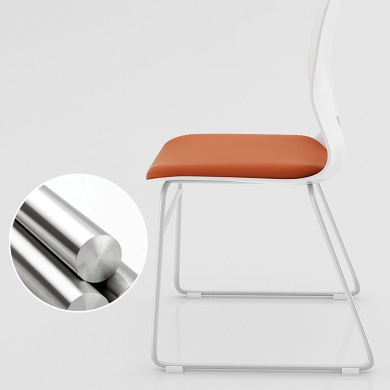 Contemporary Mid Back Office Chair White Frame Conference Chair