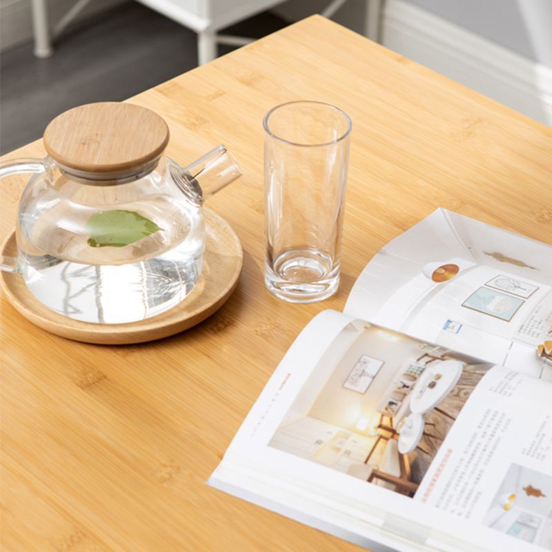 Modern Rectangle Dining Table for Home Brown Wood Dinette Table