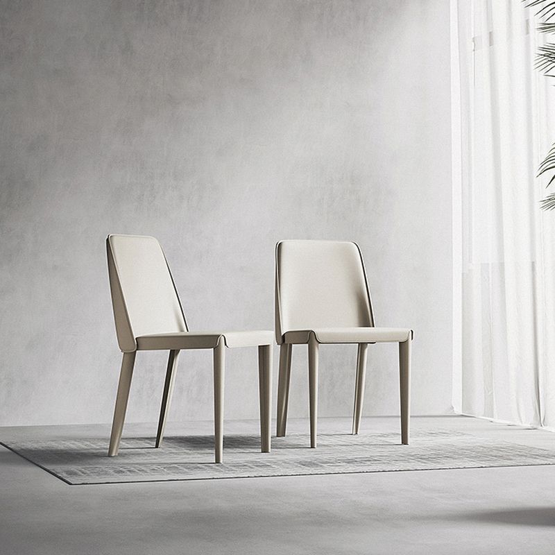 Contemporary Leather Dining Chairs Armless Solid Back Chair for Kitchen Clearhalo ' kitchen&dining_furn' 'Dining Chairs' 'Dining Tables & Seating' 'dining_chair' 'furn' 'furn_dining_chair' 'Furniture' 'furniture_dining_chair' 'Kitchen & Dining Furniture' 'kitchen' 1200x1200_8f9dca3c-511d-4f65-8aa7-dc8754b62ba5