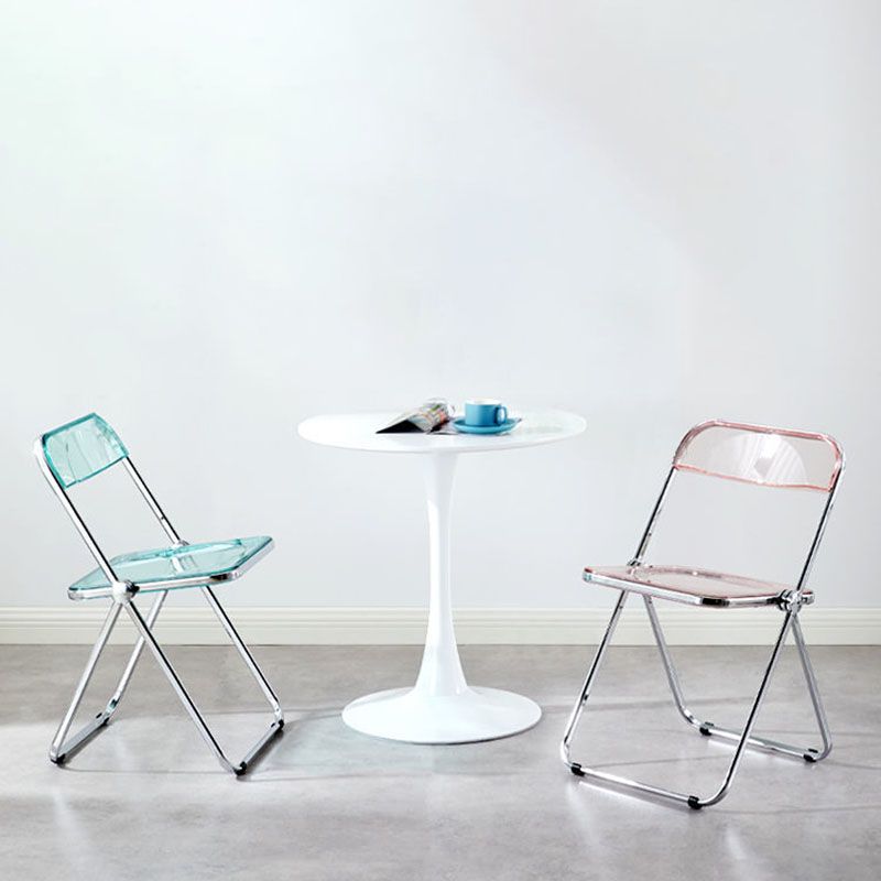 Industrial Design Plastic Dining Armless Chair Open Back Folding Side Chair Clearhalo ' kitchen&dining_furn' 'Dining Chairs' 'Dining Tables & Seating' 'dining_chair' 'furn' 'furn_dining_chair' 'Furniture' 'furniture_dining_chair' 'Kitchen & Dining Furniture' 'kitchen' 1200x1200_8f9f8ab2-cda0-4b0f-9cb4-02c56eca80c6