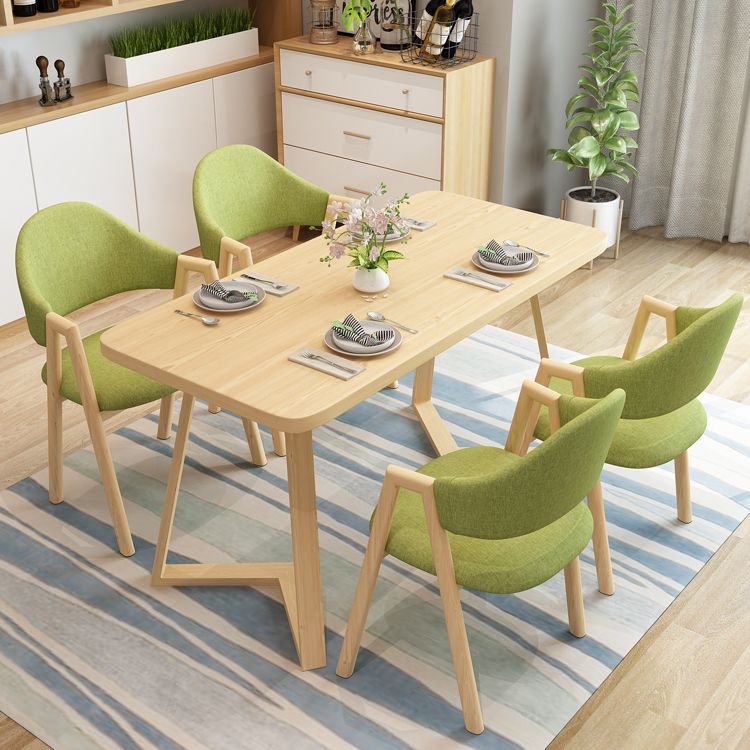Fixed Contemporary Solid Wood Dining Room Set with Rectangle Shape Dining Set for Restaurant Clearhalo 'Dining Room Sets' 'Dining Tables & Seating' 'dining_room_set' 'furn' 'furn_dining_room_set' 'Furniture' 'furniture_dining_room_set' 'Kitchen & Dining Furniture' 'kitchen&dining_furn' 'kitchen' 1200x1200_8fa2cdb8-4016-4d5b-8576-5e28d36f3b46