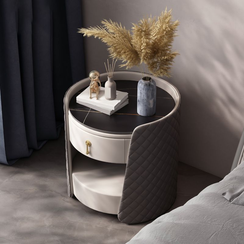 1 - Cassetto di accento contemporaneo comodino antico comodino da letto di stoccaggio aperto