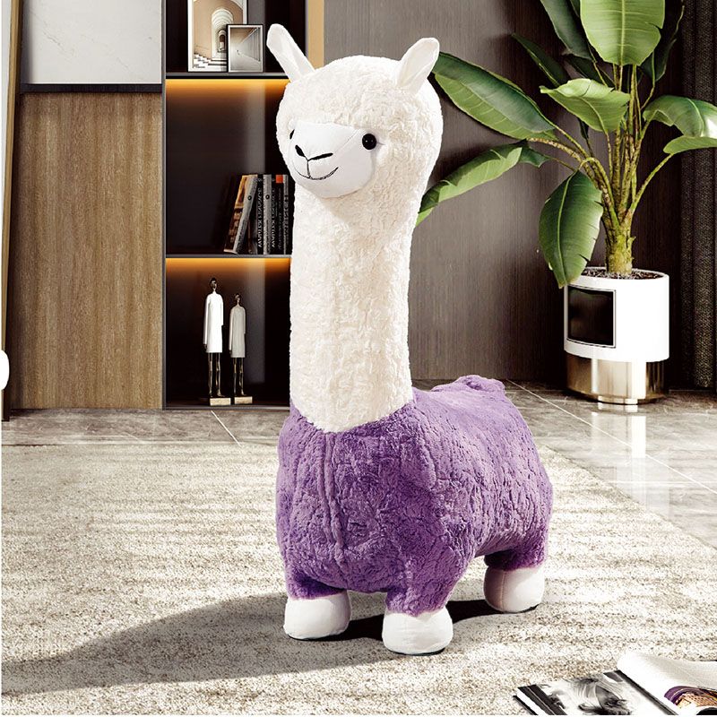Plush Standard Stool Modern Simple Children's Alpaca Animal Stool Clearhalo 'furn' 'furn_ottomans_poufs' 'Furniture' 'Living Room Furniture' 'Ottomans & Poufs' 'ottomans_poufs' 1200x1200_8fa73bfa-5973-422a-8c43-b1eba031f9cb