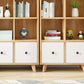 Natural Pine Bookshelf Modern Closed Back Bookcase with Shelves