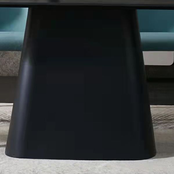 Moderne eetgelegenheid 1/4/5/7 PCS Zwart rechthoekige eettafel met gestoffeerde stoelen