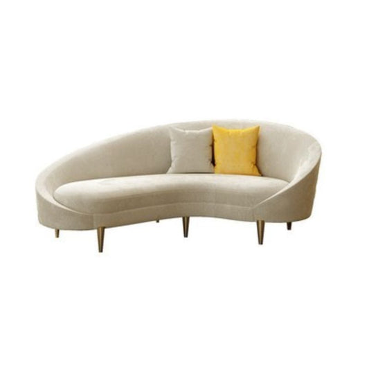 Zeitgenössischer 33,46 "H cremig-weiße Mikrofaser-Hangarmsofa