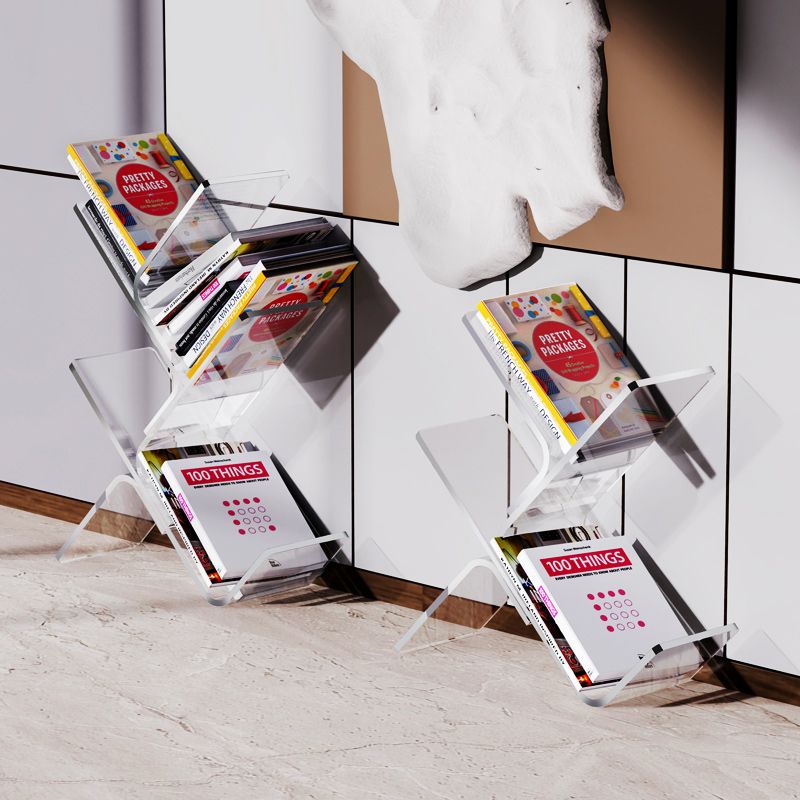 Acrylic Open Back Bookcase Standard Scandinavian Bookshelf with Shelves Clearhalo 'Bookcases' 'furn' 'furn_bookcases' 'Furniture' 'Office Furniture' 1200x1200_8fa894ca-c01a-4d5f-8bbe-81acf9f001a1