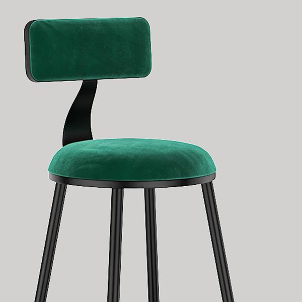 Scandinavian Low Back Footrest Barstool Matte Finish Velvet Counter Stool Clearhalo 'Bar Furniture' 'Bar Stools' 'bar_stools' 'furn' 'furn_bar_stools' 'Furniture' 'furniture_bar_stools' 'Kitchen & Dining Furniture' 1200x1200_8fa8d136-da60-438c-8459-c5234d4fb151