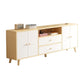 Consola de TV de 2 puertas de estilo de madera de estilo escandinavo con almacenamiento