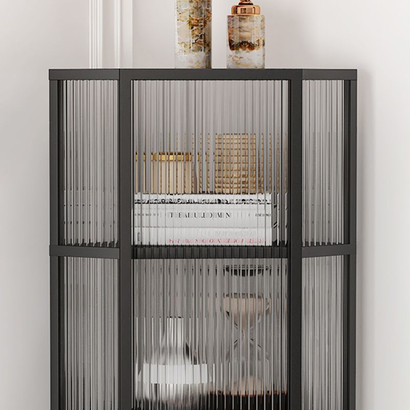 Metal Industrial Curio Cabinet Glass Doors Display Cabinet for Living Room, 16"L X 16"W Clearhalo 'Display & China Cabinets' 'display_china_cabinets' 'furn' 'furn_display_china_cabinets' 'Furniture' 'Kitchen & Dining Furniture' 1200x1200_8faba2eb-e570-4135-a1ec-842edfd679f0