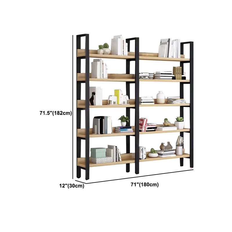 Industrial Steel Etagere Bookshelf 11.8"W Open Back Book Shelf