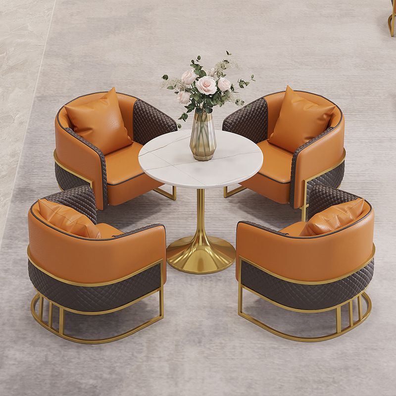 Glam Sintered Stone Dining Room Set with Round Table Formal Dining Table Furniture Clearhalo 'Dining Room Sets' 'Dining Tables & Seating' 'dining_room_set' 'furn' 'furn_dining_room_set' 'Furniture' 'furniture_dining_room_set' 'Kitchen & Dining Furniture' 'kitchen&dining_furn' 'kitchen' 1200x1200_8facbdef-f588-4073-adab-0c736c5d4960