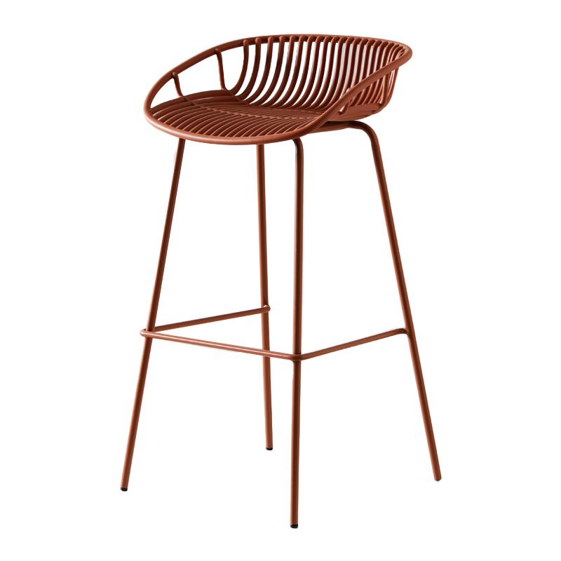 Contemporary Matte Finish Metal Bar Stool Footrest Milk Tea Shop Stool Clearhalo 'Bar Furniture' 'Bar Stools' 'bar_stools' 'furn' 'furn_bar_stools' 'Furniture' 'furniture_bar_stools' 'Kitchen & Dining Furniture' 1200x1200_8fae3b1d-d279-42f8-b63b-8bd74618c22c
