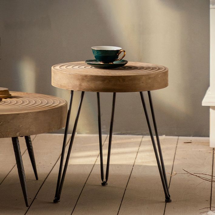 Mesa de centro de madera envejecida de madera clara del país francés para la sala de estar