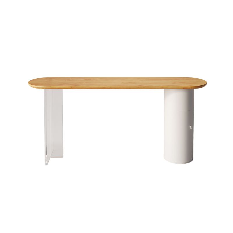 Eigentijdse massief houten top ovale bar eettafel voor woonkamer