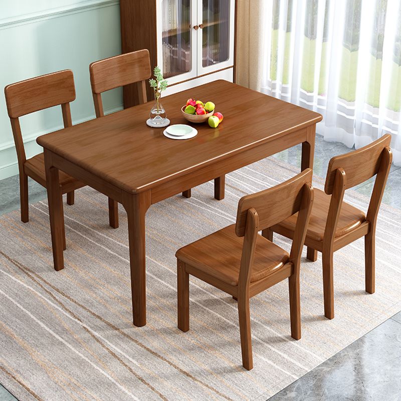 Rubberwood Dining Table Rectangle Solid Wood 4 Legs Wood Base Table for Home Clearhalo ' dining_table' 'Dining Tables & Seating' 'Dining Tables' 'furn' 'furn_dining_table' 'Furniture' 'furniture_dining_table' 'Kitchen & Dining Furniture' 'kitchen&dining_furn' 'kitchen' 'kitchen_dining_table' 1200x1200_8fafefa3-5256-4630-b114-90c7c264cb8b