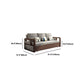 Fabric Sewn Pillow Back Sofa Round Arm Sofa Bed in Walnut Finish