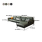 Glam Sofa Chaise Faux Leather Living Room Pillow Top Arm Sofa