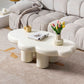 Scandinavian Cream Irregular 4 Legs Coffee Cocktail Table - 13.8" H Clearhalo 'Coffee & Accent Tables' 'Coffee Tables' 'coffee_tables' 'furn' 'furn_coffee_tables' 'Furniture' 'Living Room Furniture' 1200x1200_8fb1cbc6-85c5-4b80-a5c7-89b64630c1af