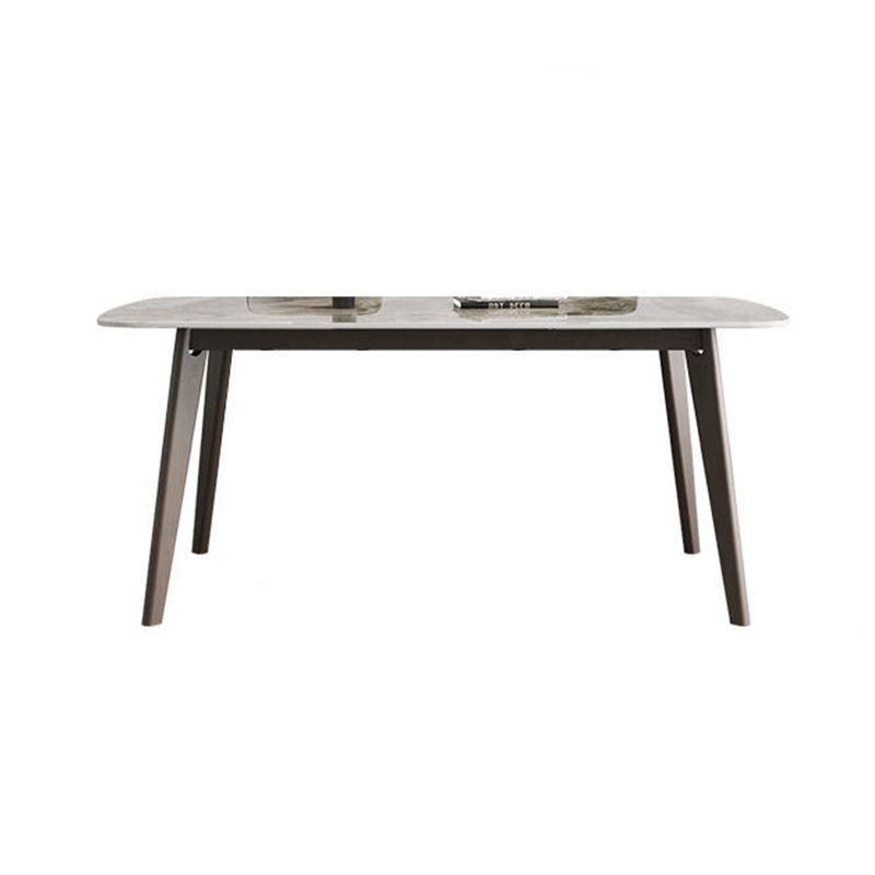 Modern Stone Dining Room Table for 2-6 Person Grey Rectangular Top Clearhalo 'Dining Tables & Seating' 'Dining Tables' 'dining_table' 'furn' 'furn_dining_table' 'Furniture' 'Kitchen & Dining Furniture' 1200x1200_8fb1e9ca-6ef5-4476-b3eb-664d0d68c883