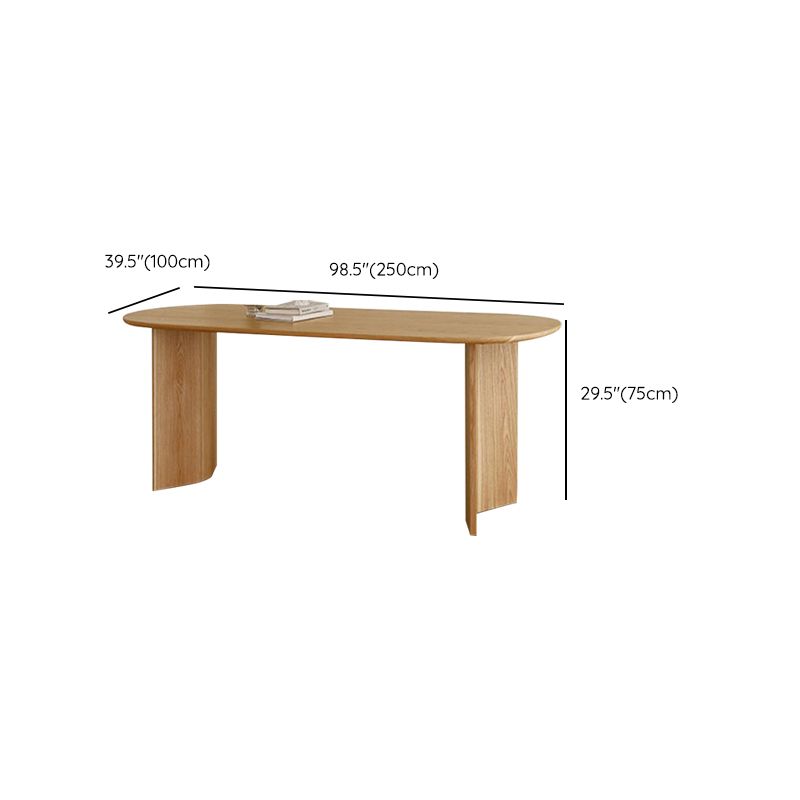 Oval Shaped Wood Office Desk Natural Color Writing Desk for Home Clearhalo 'furn' 'furn_office_desk' 'Furniture' 'Office Desks' 'Office Furniture' 'office_desk' 1200x1200_8fb275b7-3fd4-4a0b-8487-7331047280f3