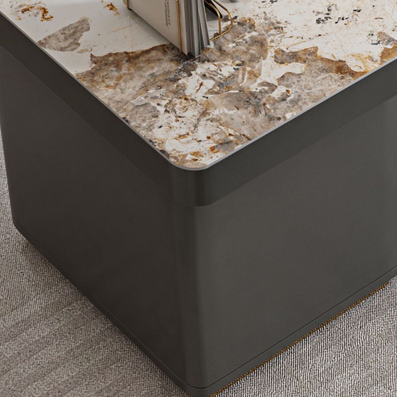 Dark Taupe Writing Desk Drawers Storage Glam Office Desk with Built in Outlets Clearhalo 'furn' 'furn_office_desk' 'Furniture' 'Office Desks' 'Office Furniture' 'office_desk' 1200x1200_8fb30b50-8c0f-46d5-b4a9-f3dbe8e101a0