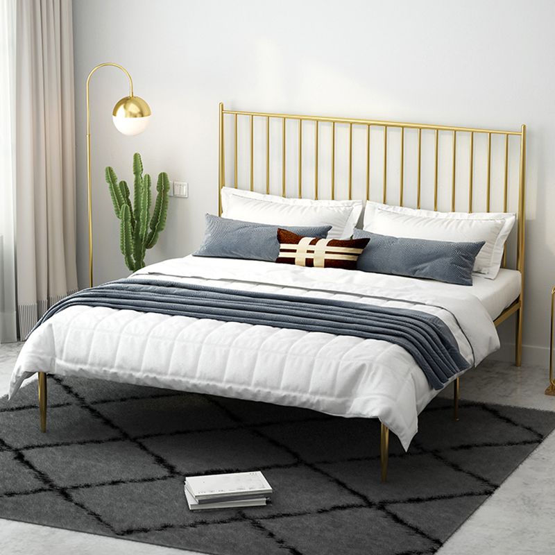Modern Style Metal Slat Standard Bed with Rectangular Headboard Clearhalo 'Bedroom Furniture' 'Beds' 'furn' 'furn_beds' 'Furniture' 1200x1200_8fb33aa2-0d9d-4d9b-841e-4b0312890659