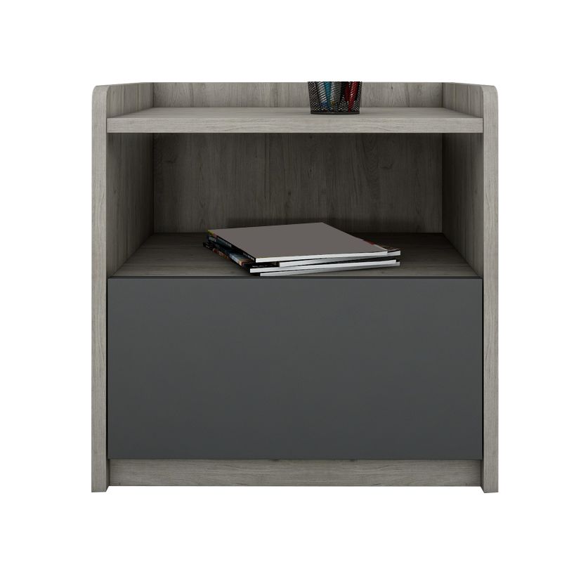 Moderne imitatie houten nachttafel open opslag 1 ladel 20 inch h nachtstandaard