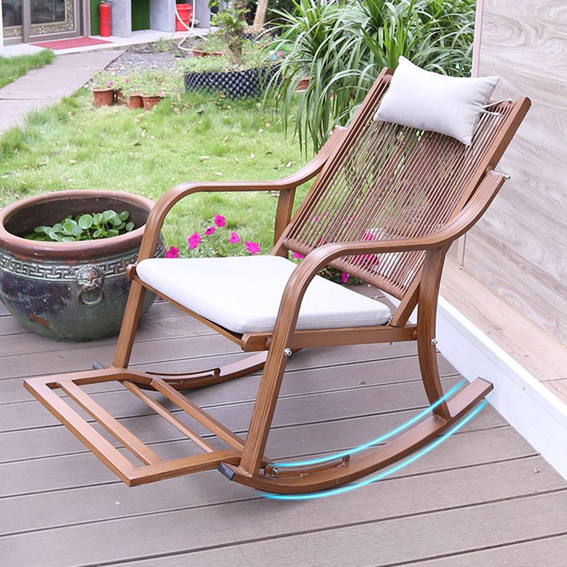 Silla reclinable de marco de mimbre rockero moderno con silla reclinable de marco gris