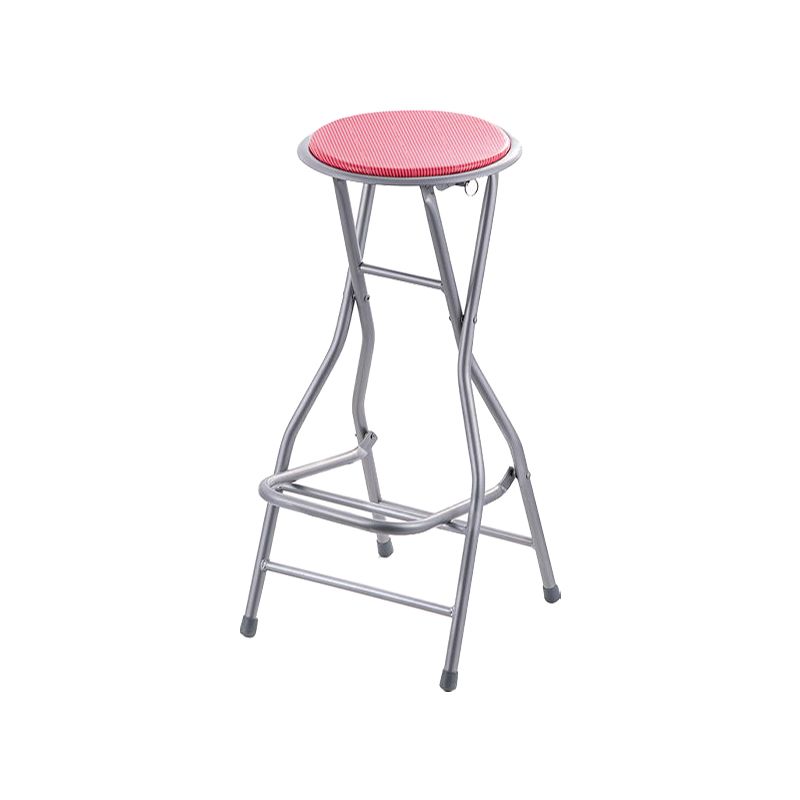 Modern Steel Low Back Counter Stools Round Folding Footrest Bar Stool for Bar Clearhalo 'Bar Furniture' 'Bar Stools' 'bar_stools' 'furn' 'furn_bar_stools' 'furniture_bar_stools' 'Kitchen & Dining Furniture' 'kitchen&dining_furn' 'kitchen' 'kitchen_furn' Furniture' 1200x1200_8fb5eeae-2ac2-45f2-a7de-a3ca57b577e3