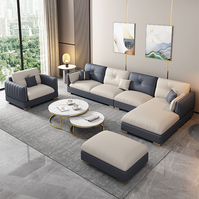 30,7 "H divano e chaise di braccio quadrato in fico scandinavo per soggiorno