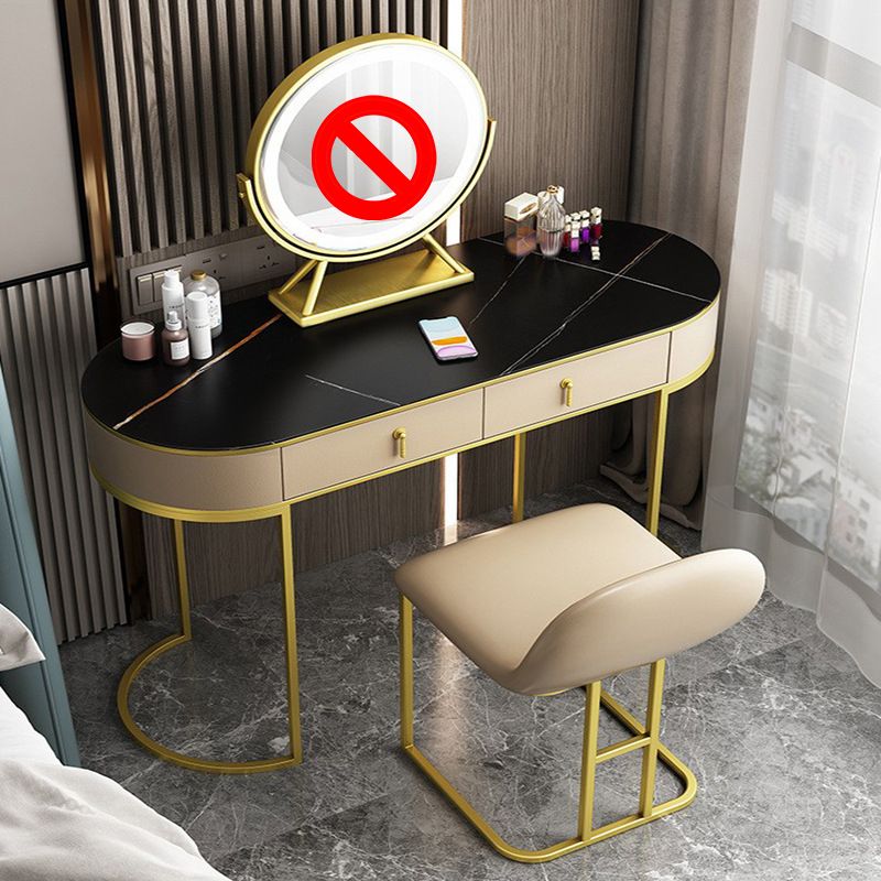 Mesa de tocador de pino glam con heces y 2 cajones de 15.74 "mesa de maquillaje ancha