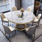 Marble Dining Table Single Pedestal Base Luxury Style Round Table for Dining Room Clearhalo ' dining_table' 'Dining Tables & Seating' 'Dining Tables' 'Furniture' 'furniture_dining_table' 'Kitchen & Dining Furniture' 'kitchen&dining_furn' 'kitchen' 'kitchen_dining_table' 1200x1200_8fba7656-c686-4ebc-9905-0ed110f99472