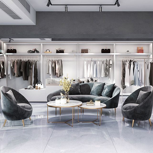 Couleur de couleur un canapé à bras inclinés résistants aux taches incurvées résistantes