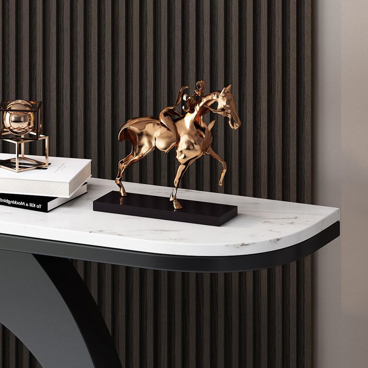 Half Moon Console Table with Pedestal Base for Hall Accent Table Clearhalo 'Console Tables' 'console_tables' 'Entry & Mudroom Furniture' 'furn' 'furn_console_tables' 'Furniture' 1200x1200_8fbec59f-da02-44ad-ab83-604bd1b7397a