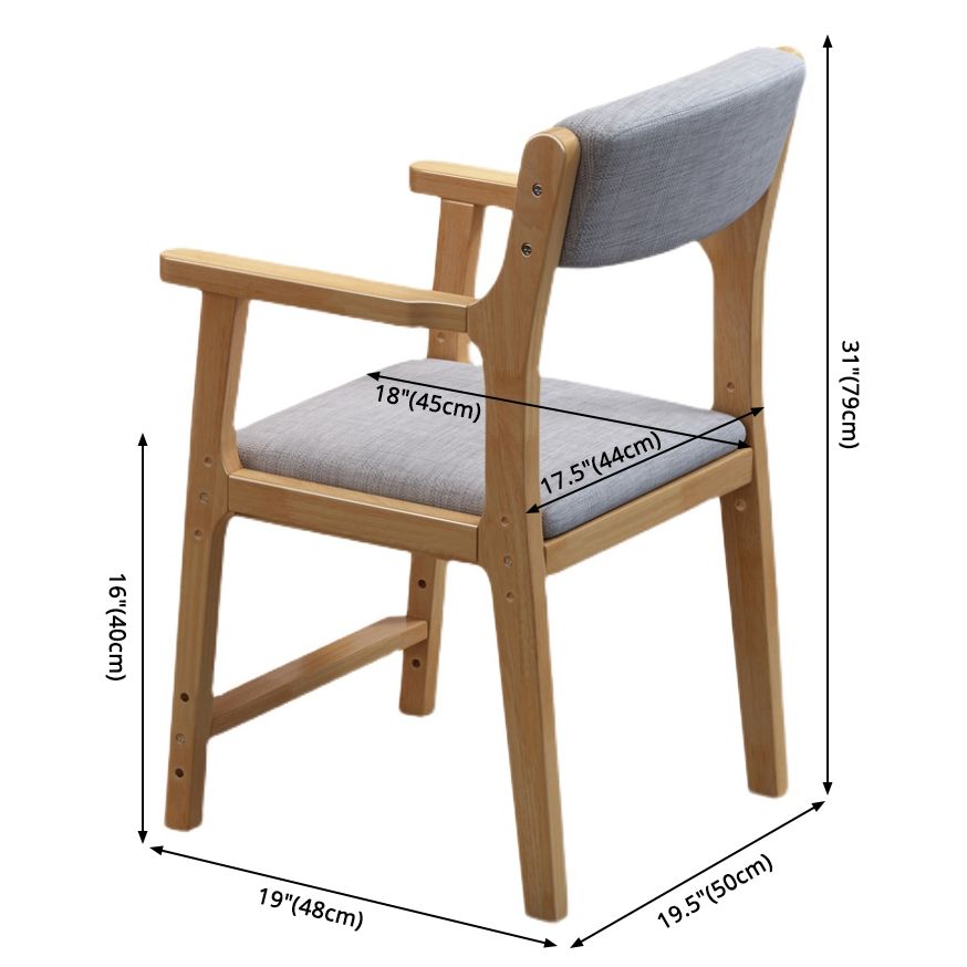 Wood Scandinavian Style Dining Chairs Home Open Back Dining Side Chair with Arm Clearhalo ' kitchen&dining_furn' 'Dining Chairs' 'Dining Tables & Seating' 'dining_chair' 'furn' 'furn_dining_chair' 'Furniture' 'furniture_dining_chair' 'Kitchen & Dining Furniture' 'kitchen' 1200x1200_8fc13168-dbc4-4ba8-95c4-56e9e9e9f202