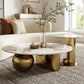 Glam Round Slate Cocktail Table Stainless Steel Abstract Coffee Table Clearhalo 'Coffee & Accent Tables' 'Coffee Tables' 'coffee_tables' 'furn' 'furn_coffee_tables' 'Furniture' 'Living Room Furniture' 1200x1200_8fc1c8a2-fd67-46f7-af75-b9dd5582ce11