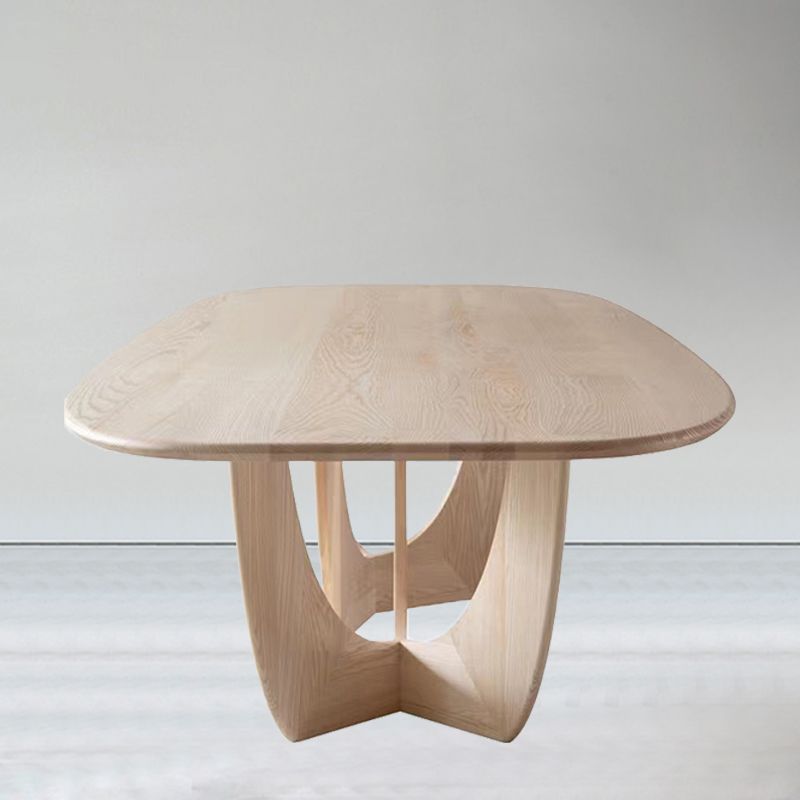 Rectangular Shaped Conference Table 2 Legs Writing Desk in Natural