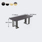 Rectangle Double Pedestal Luxury Table Sintered Stone Fixed Table for Kitchen Clearhalo ' dining_table' 'Dining Tables & Seating' 'Dining Tables' 'furn' 'furn_dining_table' 'Furniture' 'furniture_dining_table' 'Kitchen & Dining Furniture' 'kitchen&dining_furn' 'kitchen' 'kitchen_dining_table' 1200x1200_8fc2d18e-275d-41e1-b7d8-84e92167c988