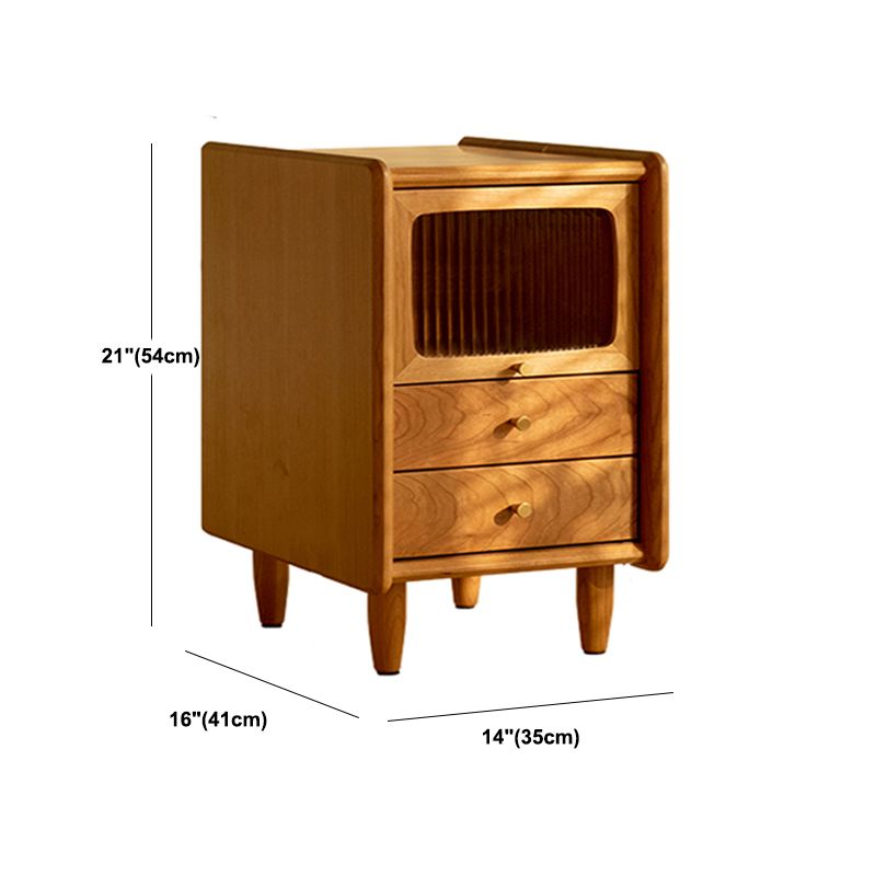 Moderno tavolo da notte in legno massiccio 21 "H comodino da letto di stoccaggio con gambe