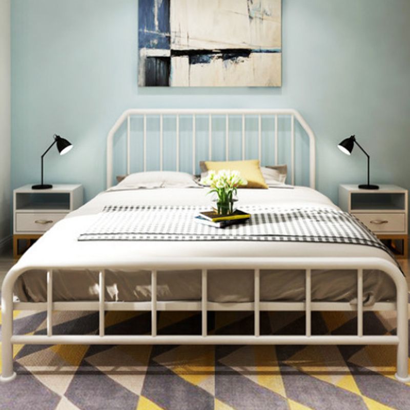 Metal Open-Frame Bed Scooped Solid Color Slat Bed with Custom Gold Leg Clearhalo 'Bedroom Furniture' 'Beds' 'furn' 'furn_beds' 'Furniture' 1200x1200_8fc3c2e3-2d0a-4535-8342-2a4b1335aceb