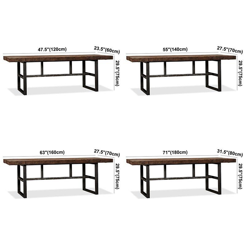 Contemporary Brown Kitchen Dining Table Rectangle Solid Wood Dining Table with Trestle Base Clearhalo ' dining_table' 'Dining Tables & Seating' 'Dining Tables' 'furn' 'furn_dining_table' 'Furniture' 'furniture_dining_table' 'Kitchen & Dining Furniture' 'kitchen&dining_furn' 'kitchen' 'kitchen_dining_table' 1200x1200_8fc3e365-f56c-4091-907f-cab73f4d3172