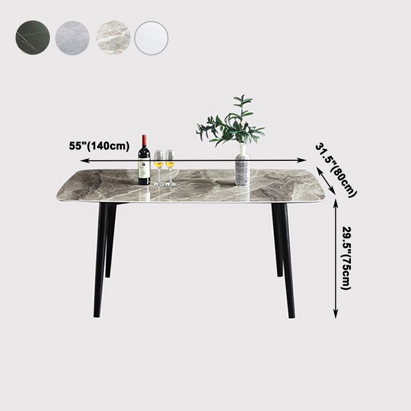 Rectangle Modern Dining Table Four-Color Fixed Table with Sintered Stone Clearhalo ' dining_table' 'Dining Tables & Seating' 'Dining Tables' 'furn' 'furn_dining_table' 'Furniture' 'furniture_dining_table' 'Kitchen & Dining Furniture' 'kitchen&dining_furn' 'kitchen' 'kitchen_dining_table' 1200x1200_8fc4c6a1-60de-4c9c-8530-7a2a1c1f0736