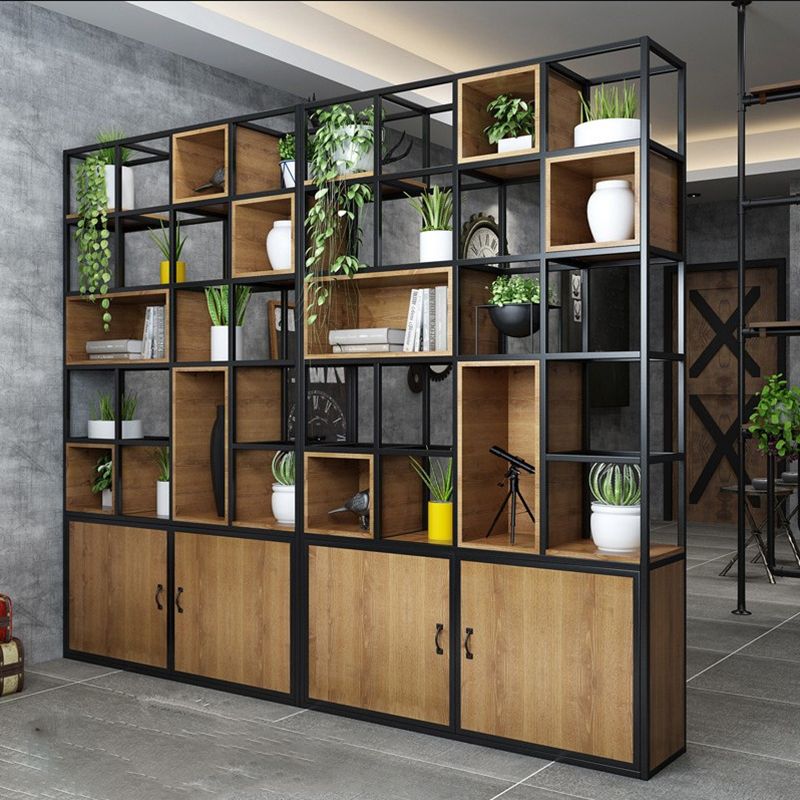 Modern Bookshelf Wood and Metal Multi Layer Shelf Etagere Bookcase for Living Room Clearhalo 'Bookcases' 'furn' 'furn_bookcases' 'Furniture' 'Office Furniture' 1200x1200_8fc599e5-cd85-4655-bc95-d58ba9edeb4a