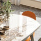 Modern Round Extendable Dining Table Wood Legs for Living Room