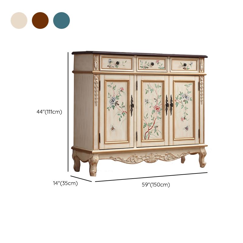 Armadio per accento di cabriole industriale mobile in legno in legno in legno con cassetto